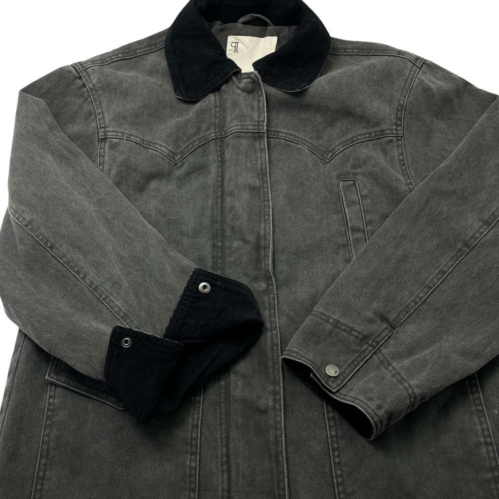 NWT Anthropologie PILCRO Western Barn Jacket Oversized Charcoal Denim Sz XS $178 - Picture 6 of 10